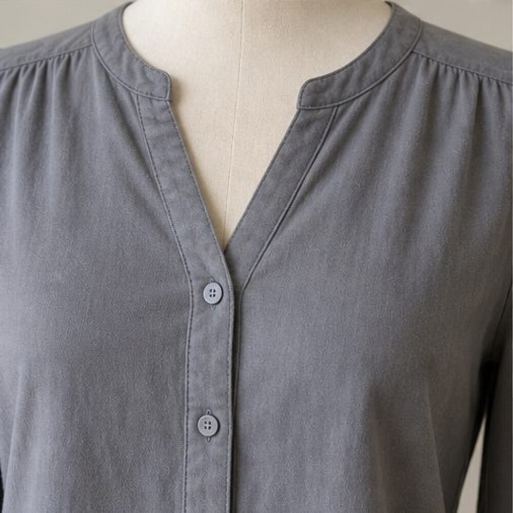 Gray Ruffle Blouse - Picture 4 of 6